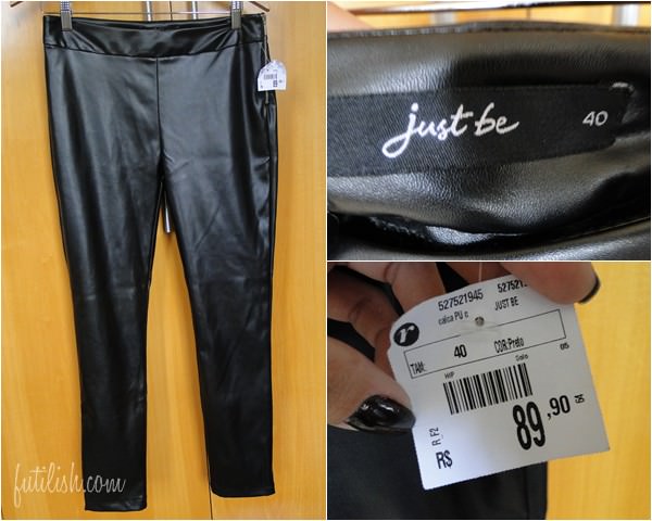 legging couro fake renner