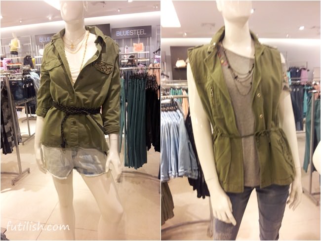 vestido verde militar renner