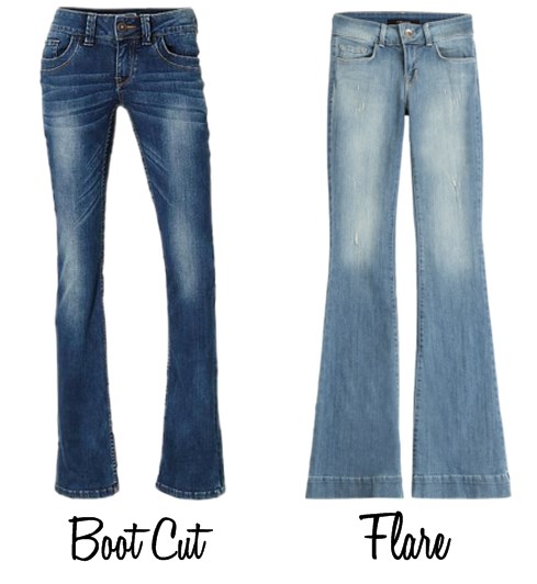 diferença calça flare e bootcut