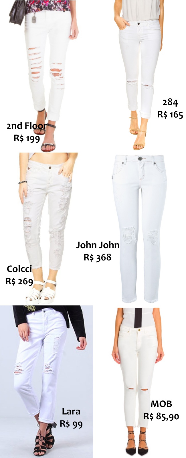 calça branca john john feminina