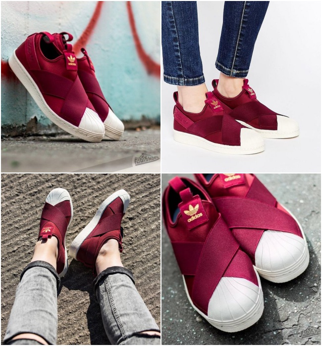 slip on adidas vermelho