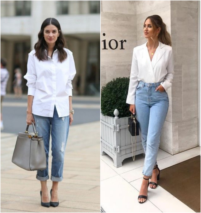 calça jeans e blusa branca