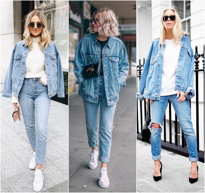 jaqueta jeans com calca jeans