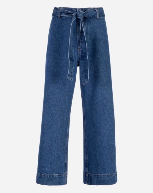 Calça Jeans Wide com Amarração