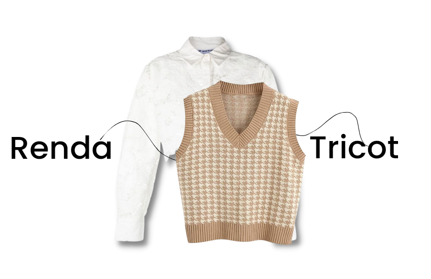 Um mix sutil e romântico, renda com tricot