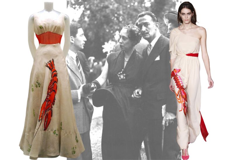 Elsa Schiaparelli, Salvador Dalí e o famoso vestido lagosta.