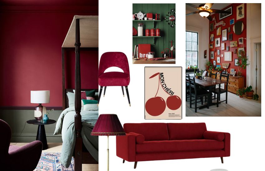 Cherry red na decor 