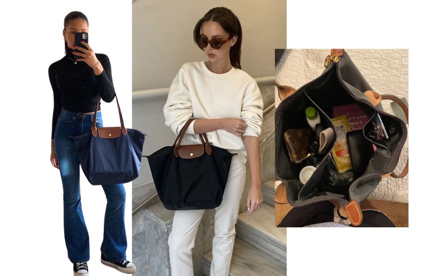 Estilo caasual e chic com as bolsas longchamp